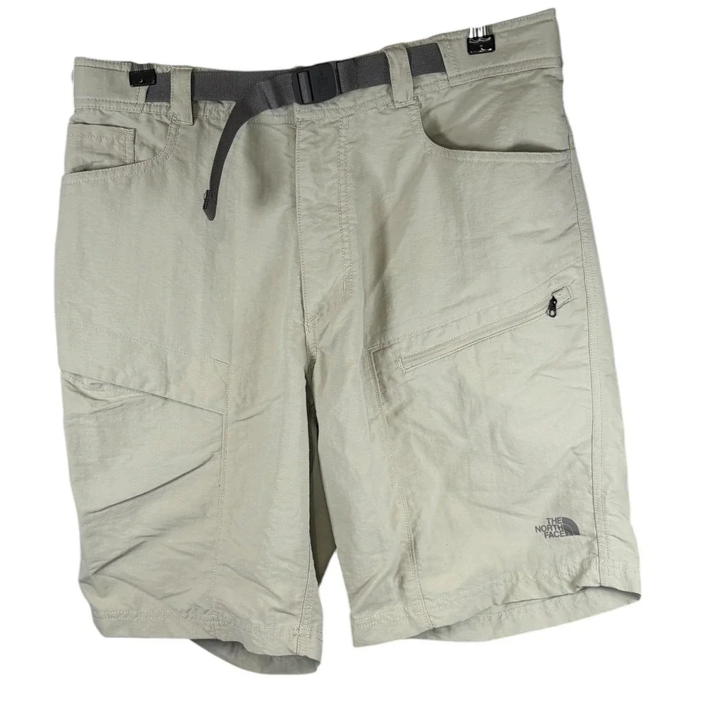 The North Face‎ Mens Horizon Cargo Shorts Khaki Tan Nylon Hiking Belted